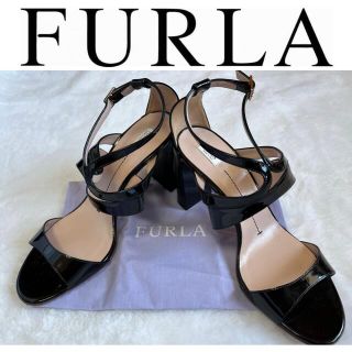 フルラ(Furla)のフルラ　FULRA パンプス　ブラック　エナメル　レディース　サイズ38(ハイヒール/パンプス)