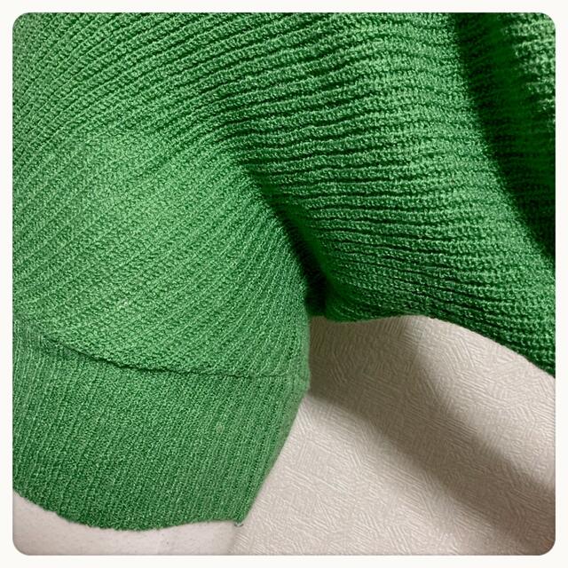 ꒰Mailito꒱肩出し 変形ドルマンスリーブ ニット 緑 長袖 トップス レディースのトップス(その他)の商品写真