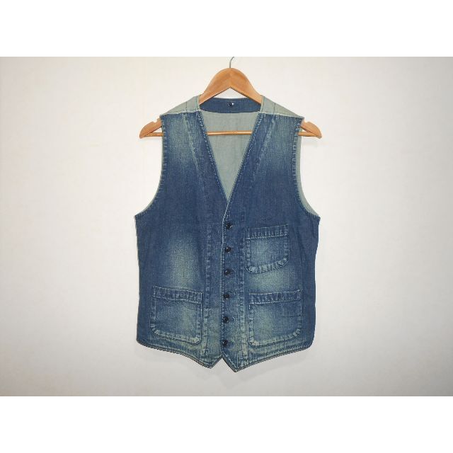 514031● SOPHNET.  DAMAGED DENIM VEST M