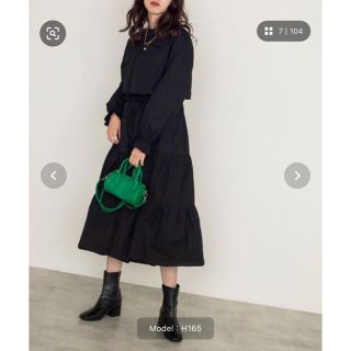 ダブルクローゼット(w closet)のw closet ティアードワンピース ブラック(ロングワンピース/マキシワンピース)