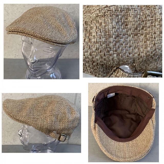 送料込 新品 大きいサイズ リネン風 ジュート ハンチング 春夏 シンプル E メンズの帽子(ハンチング/ベレー帽)の商品写真