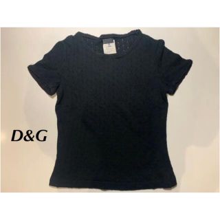 ドルチェアンドガッバーナ(DOLCE&GABBANA)のD&G サマーニット　カットソー　黒　ブラック　高級　定番　美品(カットソー(半袖/袖なし))