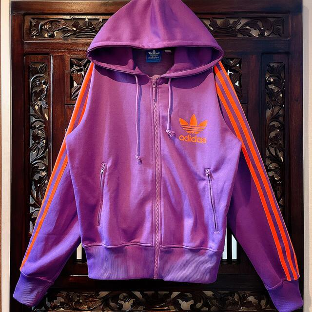 90'sadidasアディダストラックジャケットジャージパープル紫Lエヴァカラー