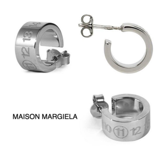 Maison Martin Margiela(マルタンマルジェラ)の【新品】Maison Margiela シングルフープピアス ナンバーロゴ メンズのアクセサリー(ピアス(片耳用))の商品写真