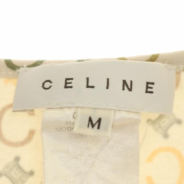 celine(セリーヌ)のセリーヌ カットソー ノースリーブ ヴィンテージ マカダム 総柄 M ベージュ レディースのトップス(カットソー(半袖/袖なし))の商品写真