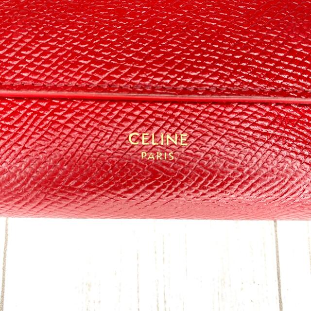 celine(セリーヌ)のCELINE セリーヌ 財布 スモール トリフォールド ウォレット レッド  レディースのファッション小物(財布)の商品写真