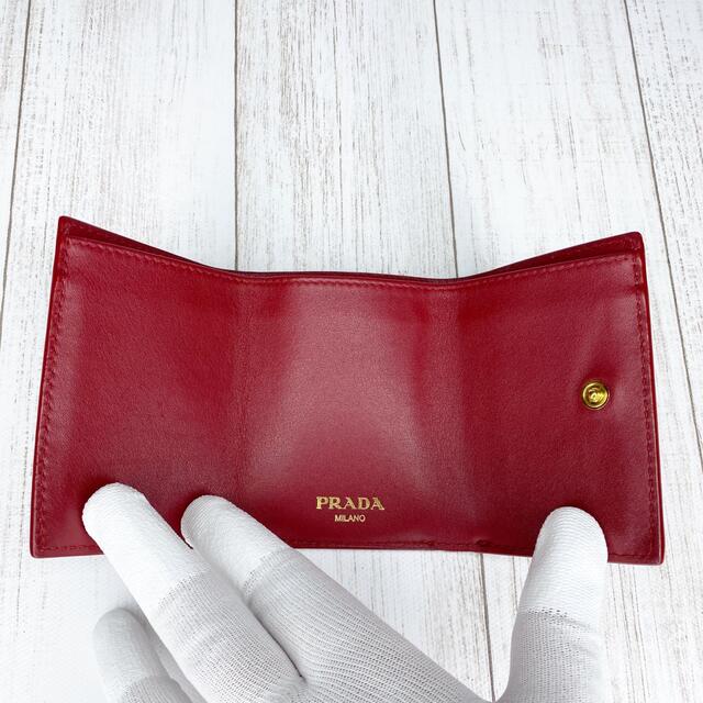 プラダ PRADA プラダ 3つ折り財布  1MH021 ワインレッド