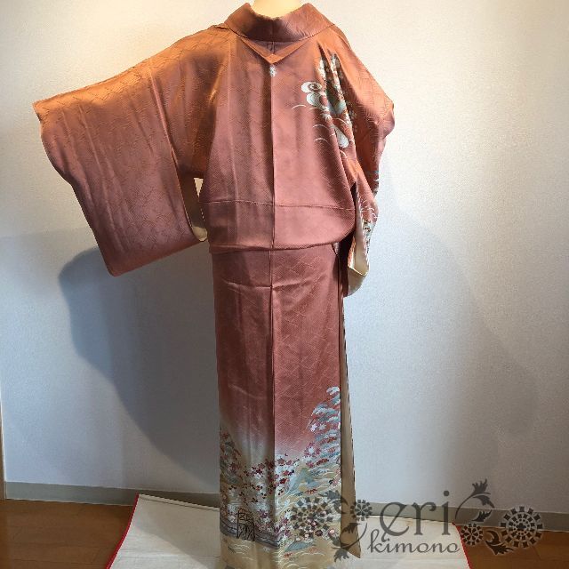 【訪問着/一つ紋/単品】銀座まつやお仕立て！上品なお色の風景画