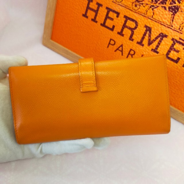 国内正規品 美品✨エルメス ベアン Hermes ヴォーエプソン オレンジ 三