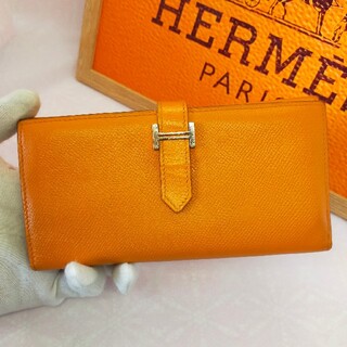 エルメス ベアン 財布(レディース)（オレンジ/橙色系）の通販 100点 