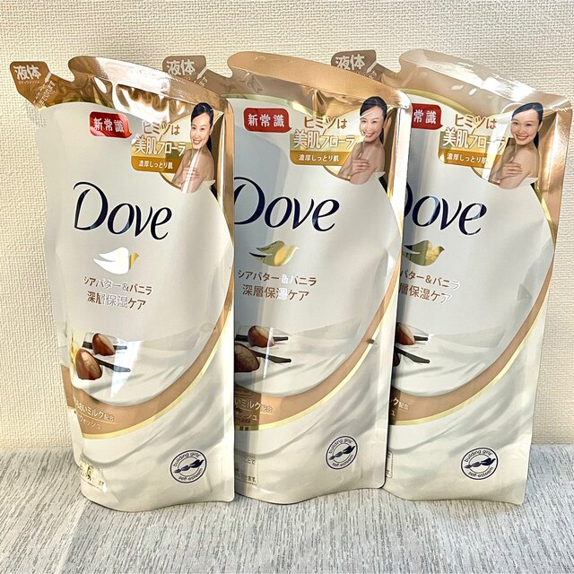 Unilever(ユニリーバ)の〈3袋セット〉Dove ダヴ ボディウォッシュ シアバター&バニラ 詰替用 コスメ/美容のボディケア(ボディソープ/石鹸)の商品写真