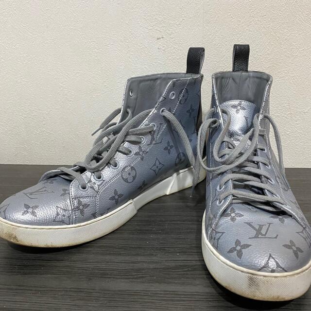 スニーカーLouis Vuitton シルバー ハイカット スニーカー  ヴィトン