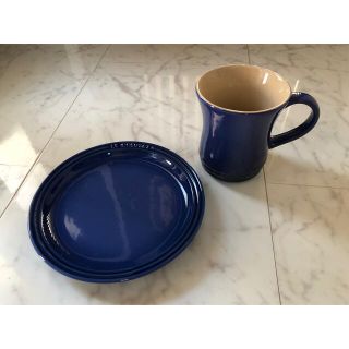 ルクルーゼ(LE CREUSET)のルクルーゼ  マグカップ&プレート コバルトブルー(食器)