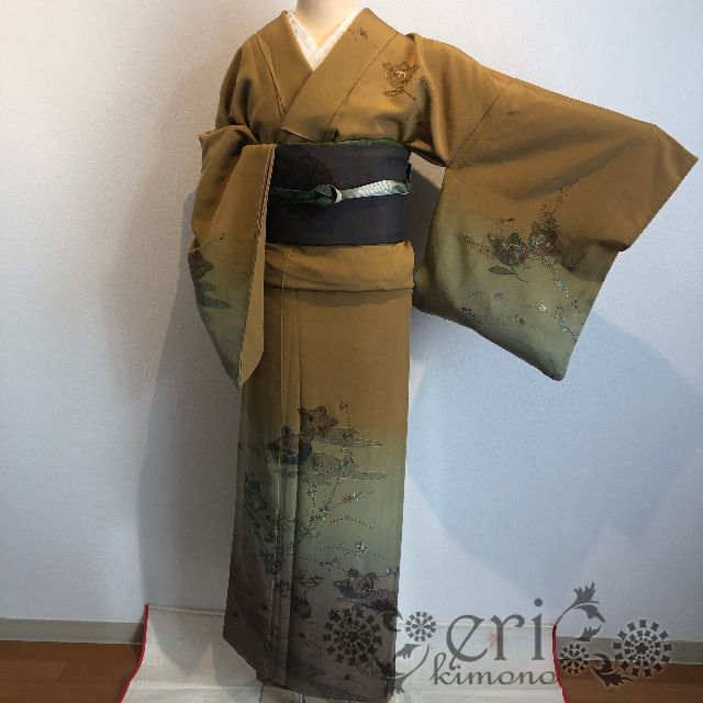 【逸品！裄丈68cm】背の高い方に！トールサイズ♡スワトウ刺繍に暈し染め♡