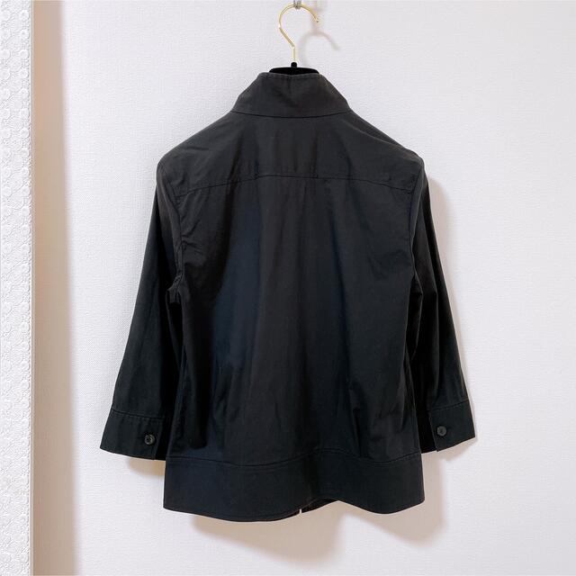 23区(ニジュウサンク)の23区　シャツジャケット　七分袖　黒　M オフィスカジュアル レディースのジャケット/アウター(ノーカラージャケット)の商品写真