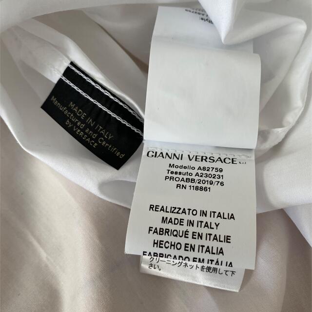 新品 本物 正規品 VERSACE メンズ ロゴ コットン シャツ 白