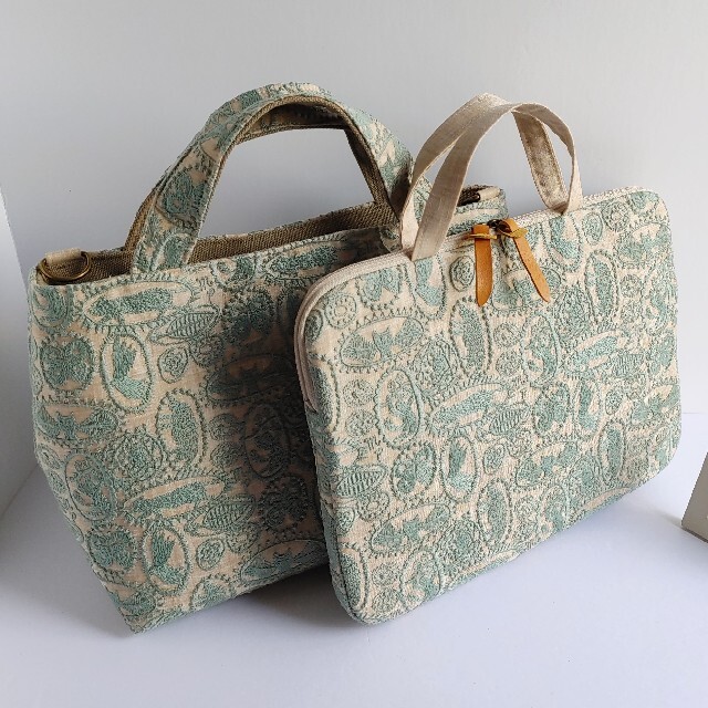 ハンドメイド ミナペルホネン*jungle relief 布バスケット①