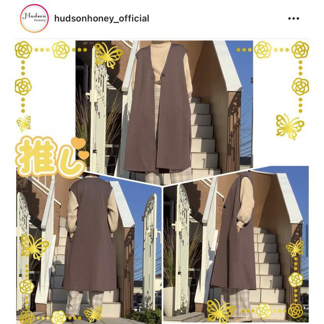 しまむら(シマムラ)のしまむら Hudson honey ダンボールジレ 中茶 サイズM レディースのトップス(ベスト/ジレ)の商品写真