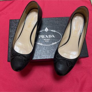 プラダ(PRADA)のプラダ  PRADA  パンプス リボン　ロゴパンプス　ブラック　サイズ37(ハイヒール/パンプス)