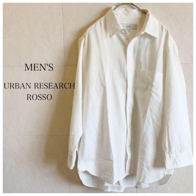 URBAN RESEARCH(アーバンリサーチ)のメンズ URBAN RESEARCH ROSSO 白シャツ 麻混 リネン メンズのトップス(シャツ)の商品写真