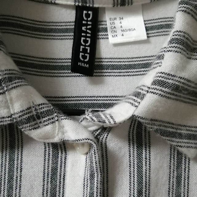 H&M(エイチアンドエム)の試着のみ！H&MストライプシャツM レディースのトップス(Tシャツ(長袖/七分))の商品写真