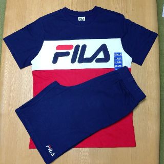 フィラ(FILA)のFILA キッズ セットアップ 部屋着 半袖 Tシャツ ハーフパンツ 160cm(Tシャツ/カットソー)