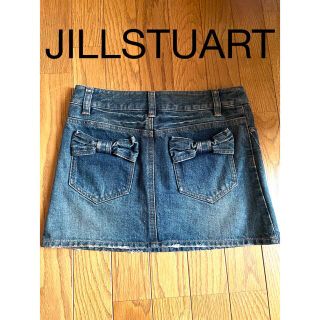 ジルスチュアート(JILLSTUART)の【美品】JILLSTUART♡リボンデニムスカート♡ブルー♡ジルスチュアート(ミニスカート)