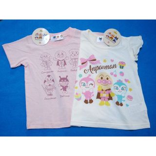 アンパンマン(アンパンマン)の新品　95cm　アンパンマン　2021　2022女の子半袖Tシャツ2枚セットCP(Tシャツ/カットソー)