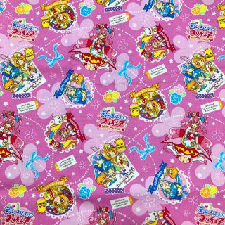 最新柄 デリシャスパーティプリキュア 生地 はぎれ ピンク(生地/糸)