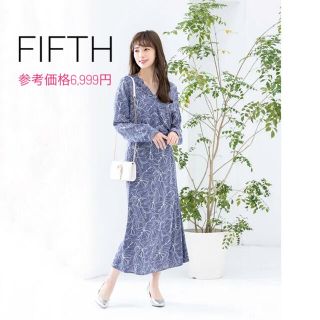 フィフス(fifth)のfifth バイカラーフラワースカートセットアップ　ブルー　ロング丈(セット/コーデ)