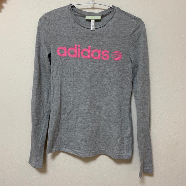 adidas(アディダス)のadidas 長袖 ロンティー グレー Mサイズ レディースのトップス(Tシャツ(長袖/七分))の商品写真