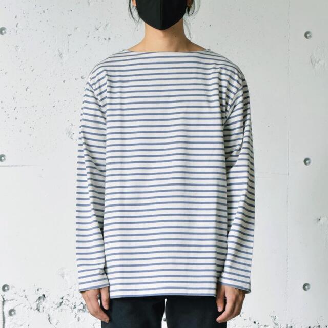 22 S/S Border T-Shirt (GRAY × NAVY)