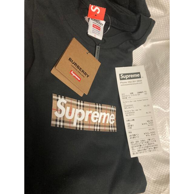 supreme Burberry box logo tee L 黒 バーバリー 【メール便無料