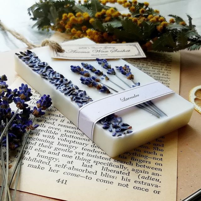 Lavender 《RECTANGLE》　－　アロマワックス・サシェ ハンドメイドのインテリア/家具(アロマ/キャンドル)の商品写真