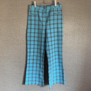 レア　90s アメリカ古着　フレアパンツ　ビンテージ　used 古着　チェック(カジュアルパンツ)