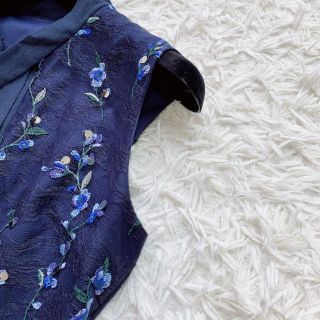 希少♡グレースコンチネンタル フラワースパンコール刺繍ワンピース 花柄 38