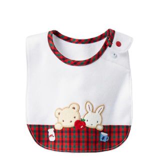 familiar - ファミリア familiar スタイ よだれかけ 赤 チェック 新品