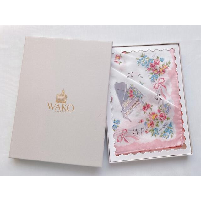 和光堂(ワコウドウ)の【WAKO】和光 ハンカチ ピアノ柄  レディースのファッション小物(ハンカチ)の商品写真