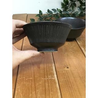 美濃焼シンプルモダン 十草11cm 黒茶碗 2枚セット(食器)
