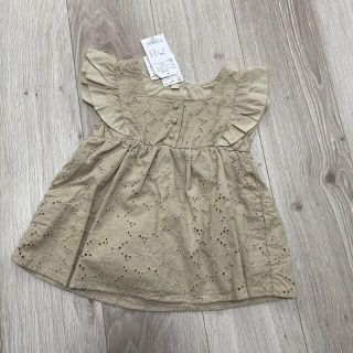 フタフタ(futafuta)の袖フリルレースチュニックブラウスウ　　新品(ブラウス)