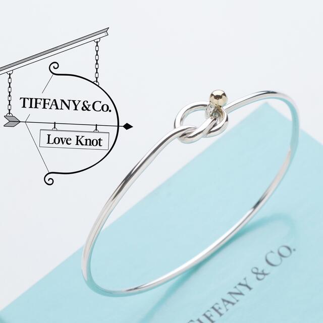 美品 TIFFANY&Co. ティファニー ラブノット 750 925 バングル