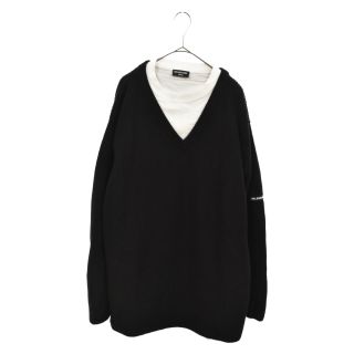 バレンシアガ(Balenciaga)のBALENCIAGA バレンシアガ 21AW レイヤードVネックプルオーバーニットセーター ブラック/ホワイト 678555(ニット/セーター)