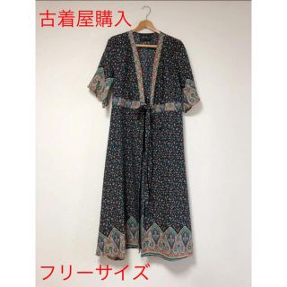 ザラ(ZARA)の花柄　ワンピース　カーディガン(ロングワンピース/マキシワンピース)