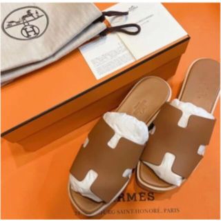 Hermes エルメス　エズ　Blanc 白　36 厚底