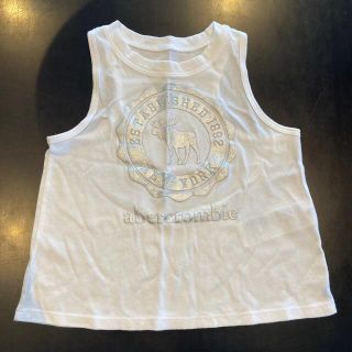 アバクロンビーアンドフィッチ(Abercrombie&Fitch)のabercrombie ノースリーブTシャツ　白　3/4(Tシャツ/カットソー)