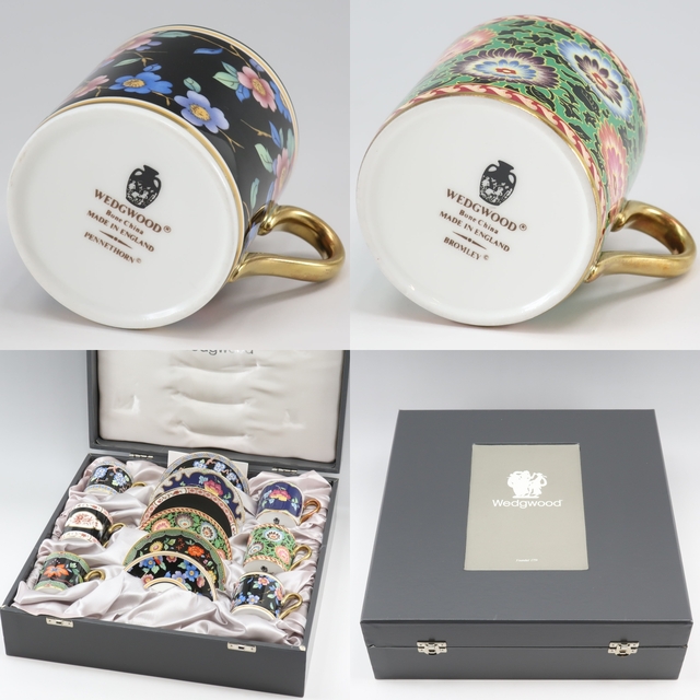 【Wedgwood】ウェッジウッド デミタス カップ＆ソーサー×6 限定版セット ポーセリン _ 食器