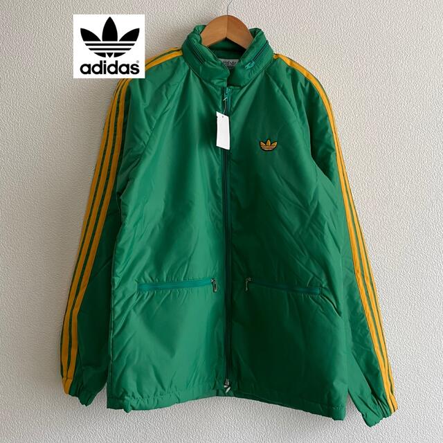 adidas 70s 80s ナイロンジャケット トレフォイル ワッペン 緑 黄ジャケット/アウター