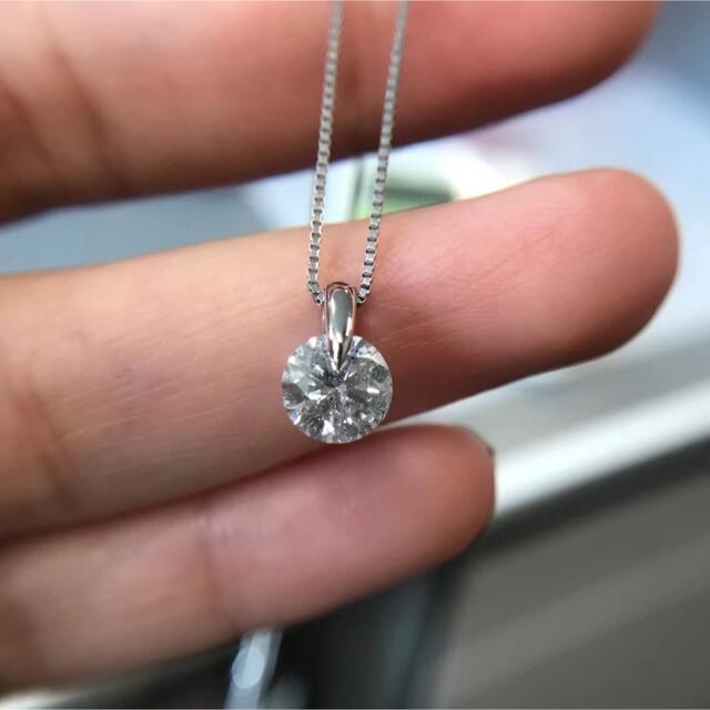 pt850 大粒ダイヤモンド 立爪ネックレス 0.39ct-