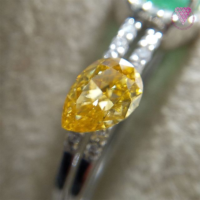 0.337 ct F.Int.Orange Yellow 天然 ダイヤモンド レディースのアクセサリー(リング(指輪))の商品写真