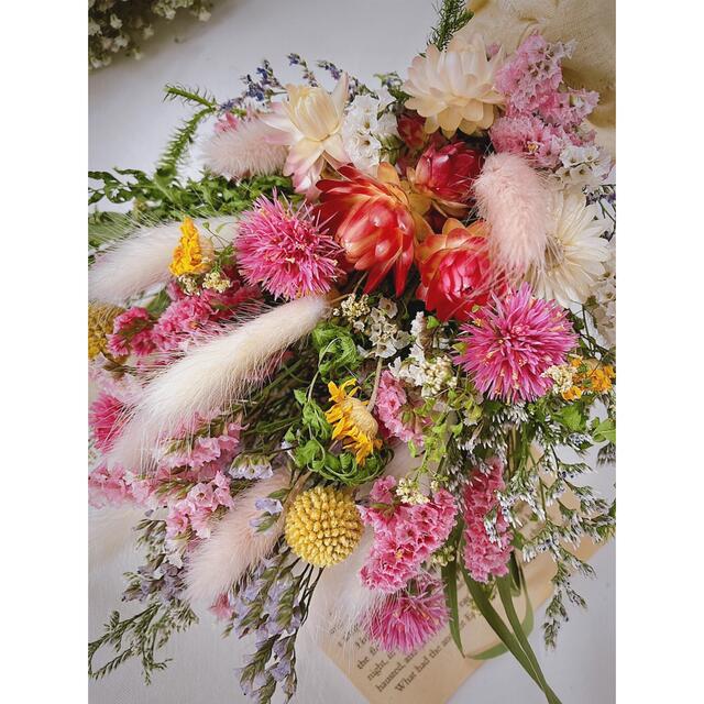 母の日⭐︎春の摘み束〜カラフルピンク ハンドメイドのフラワー/ガーデン(ドライフラワー)の商品写真